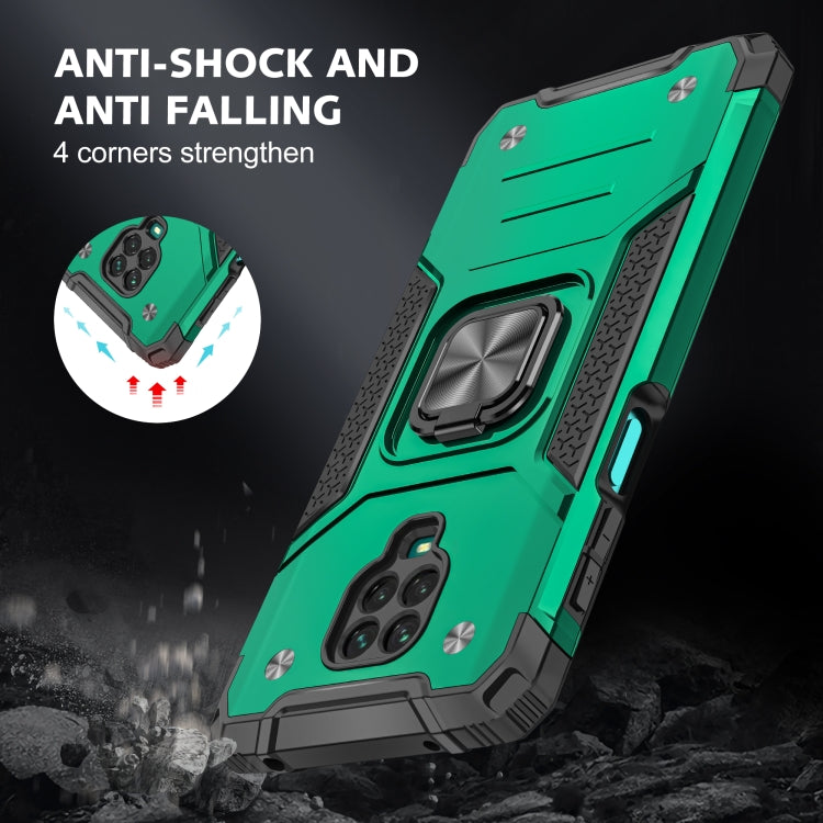 For Xiaomi Redmi Note 9 Pro / Note 9S Magnetic Armor Shockproof TPU + PC Case with Metal Ring Holder