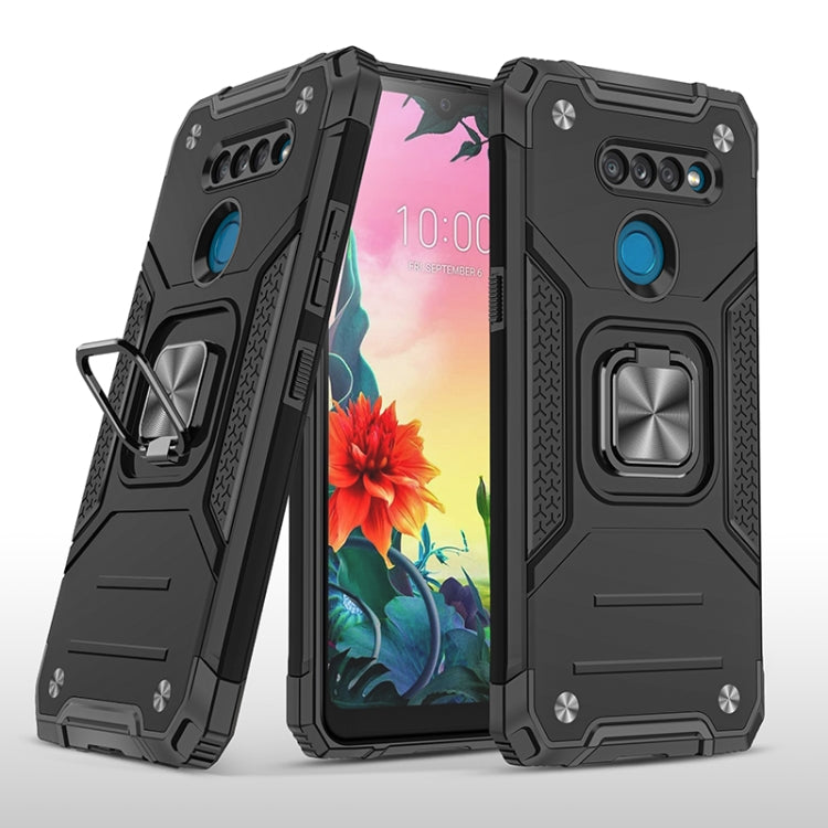 For LG K50S Magnetic Armor Shockproof TPU + PC Case with Metal Ring Holder