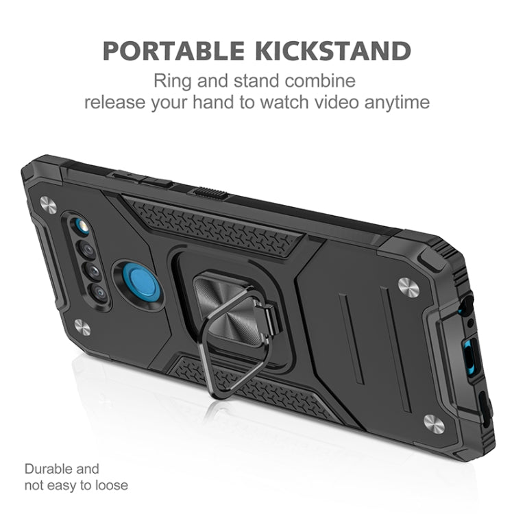 For LG K50S Magnetic Armor Shockproof TPU + PC Case with Metal Ring Holder