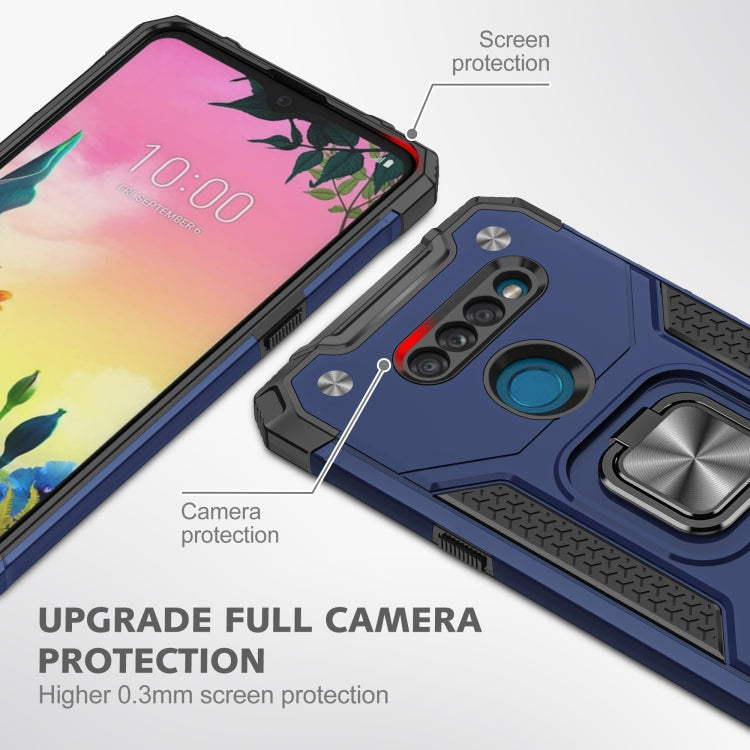 For LG K50S Magnetic Armor Shockproof TPU + PC Case with Metal Ring Holder
