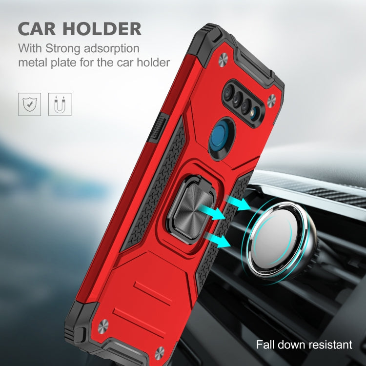 For LG K50S Magnetic Armor Shockproof TPU + PC Case with Metal Ring Holder