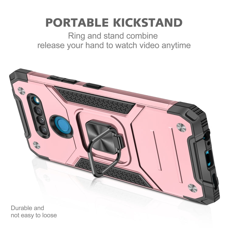 For LG K50S Magnetic Armor Shockproof TPU + PC Case with Metal Ring Holder
