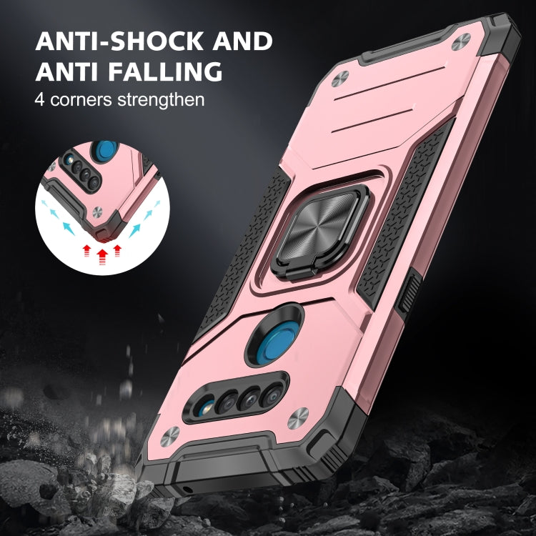 For LG K50S Magnetic Armor Shockproof TPU + PC Case with Metal Ring Holder