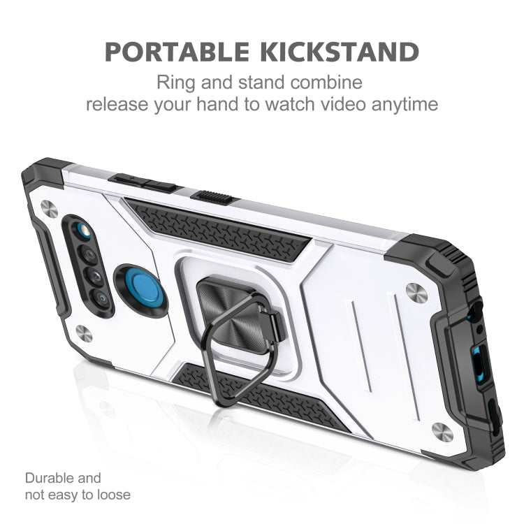 For LG K50S Magnetic Armor Shockproof TPU + PC Case with Metal Ring Holder