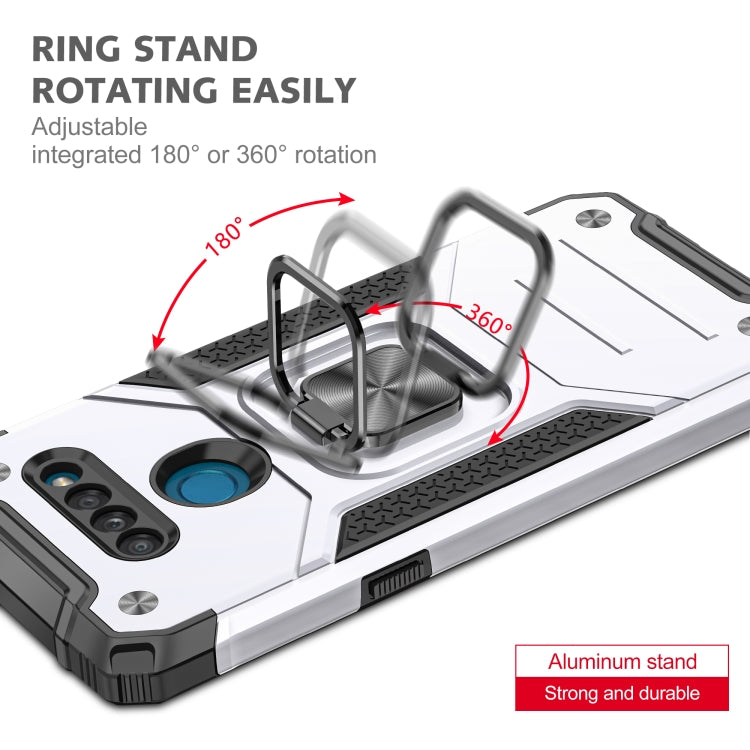 For LG K50S Magnetic Armor Shockproof TPU + PC Case with Metal Ring Holder