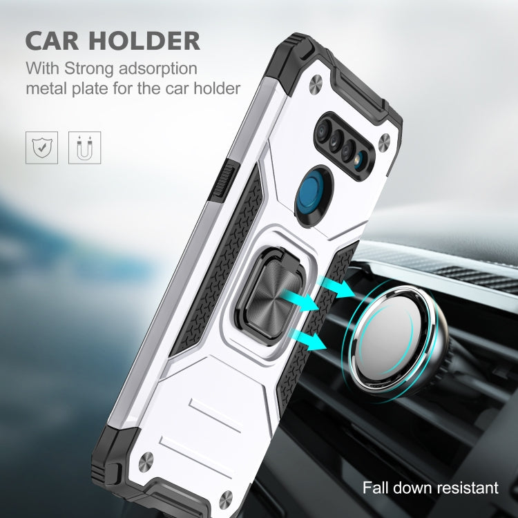 For LG K50S Magnetic Armor Shockproof TPU + PC Case with Metal Ring Holder