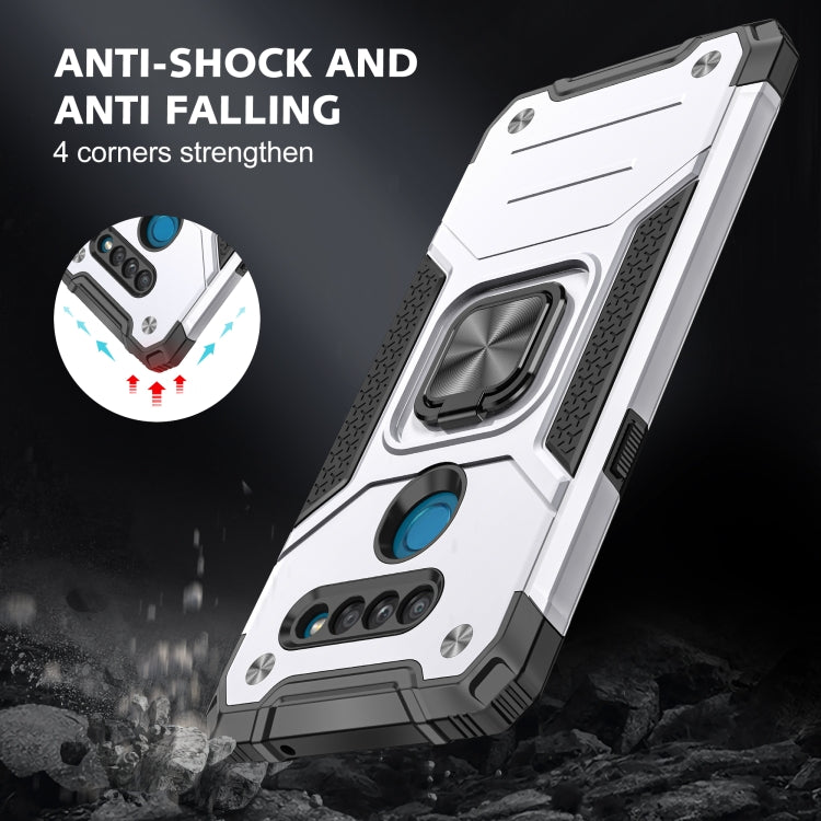 For LG K50S Magnetic Armor Shockproof TPU + PC Case with Metal Ring Holder