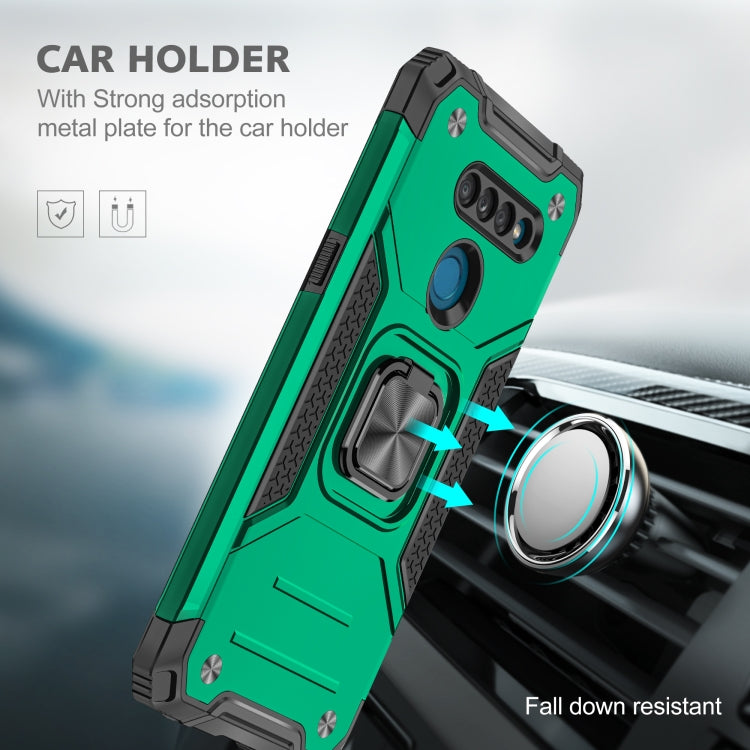 For LG K50S Magnetic Armor Shockproof TPU + PC Case with Metal Ring Holder