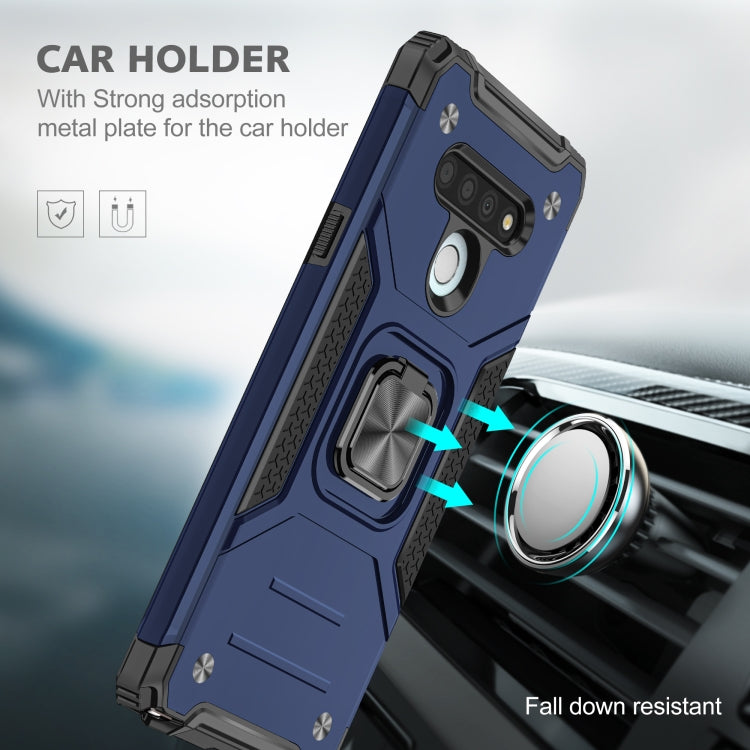 For LG Stylo 6 Magnetic Armor Shockproof TPU + PC Case with Metal Ring Holder