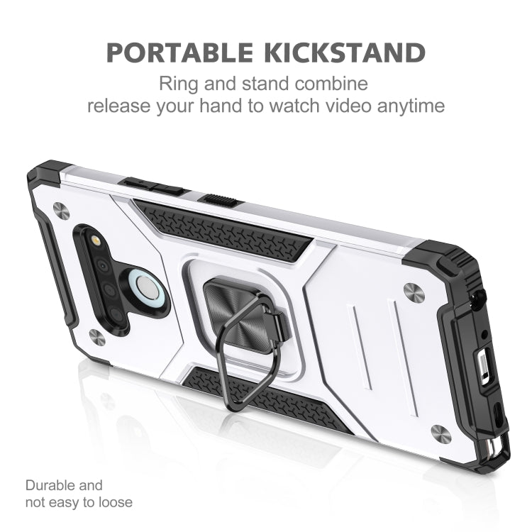 For LG Stylo 6 Magnetic Armor Shockproof TPU + PC Case with Metal Ring Holder