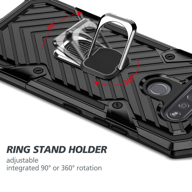 For LG K51 Cool Armor PC + TPU Shockproof Case with 360 Degree Rotation Ring Holder