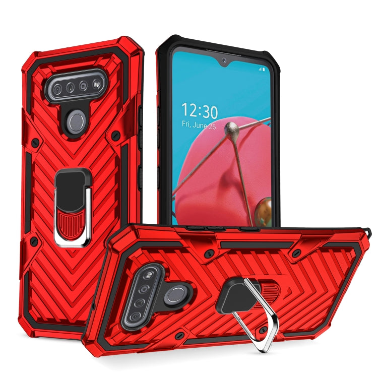 For LG K51 Cool Armor PC + TPU Shockproof Case with 360 Degree Rotation Ring Holder