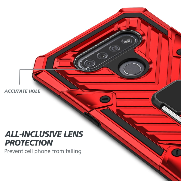 For LG K51 Cool Armor PC + TPU Shockproof Case with 360 Degree Rotation Ring Holder