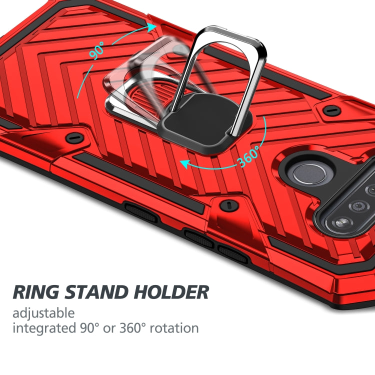 For LG K51 Cool Armor PC + TPU Shockproof Case with 360 Degree Rotation Ring Holder