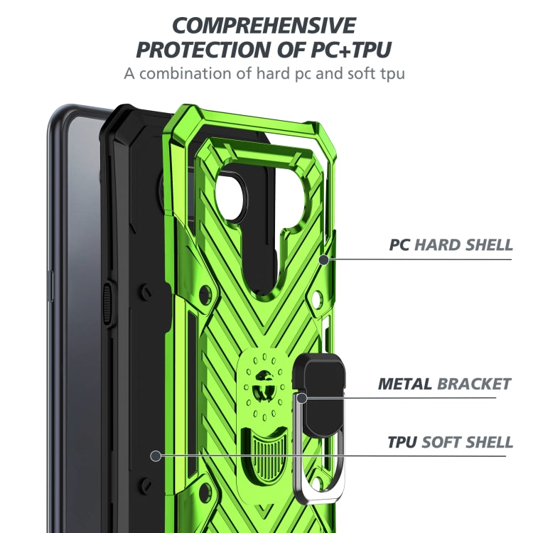 For LG K51 Cool Armor PC + TPU Shockproof Case with 360 Degree Rotation Ring Holder