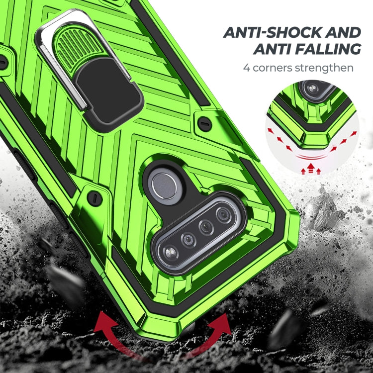 For LG K51 Cool Armor PC + TPU Shockproof Case with 360 Degree Rotation Ring Holder