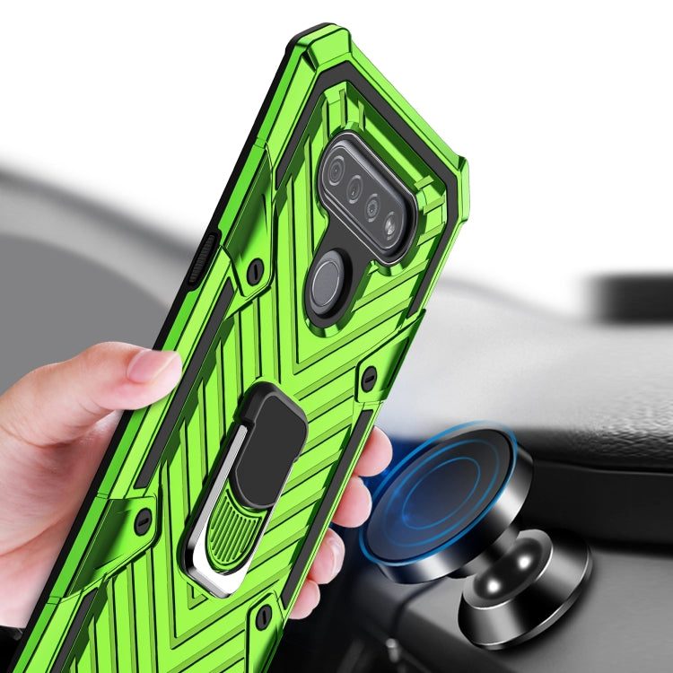 For LG K51 Cool Armor PC + TPU Shockproof Case with 360 Degree Rotation Ring Holder