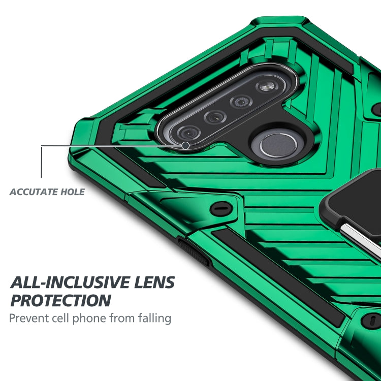 For LG K51 Cool Armor PC + TPU Shockproof Case with 360 Degree Rotation Ring Holder