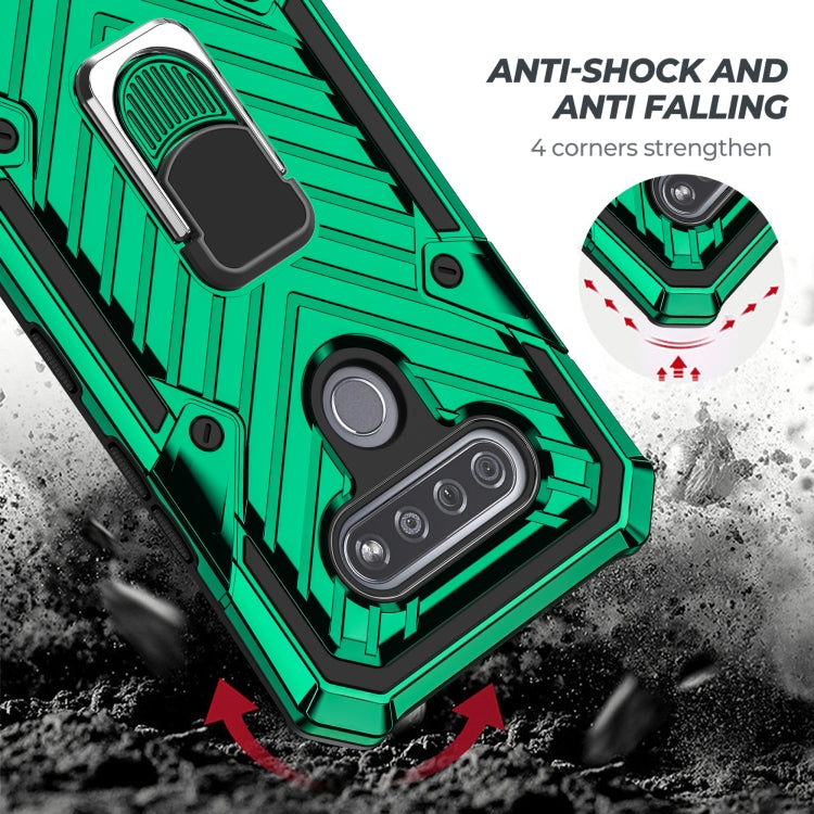 For LG K51 Cool Armor PC + TPU Shockproof Case with 360 Degree Rotation Ring Holder
