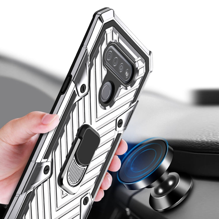 For LG K51 Cool Armor PC + TPU Shockproof Case with 360 Degree Rotation Ring Holder