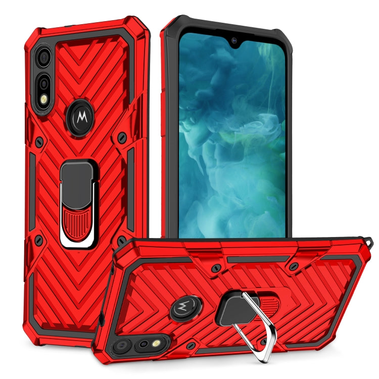 For Motorola Moto E7 / E (2020) Cool Armor PC + TPU Shockproof Case with 360 Degree Rotation Ring Holder