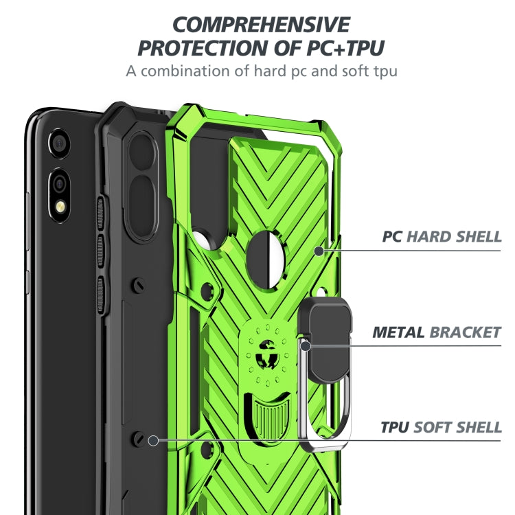 For Motorola Moto E7 / E (2020) Cool Armor PC + TPU Shockproof Case with 360 Degree Rotation Ring Holder