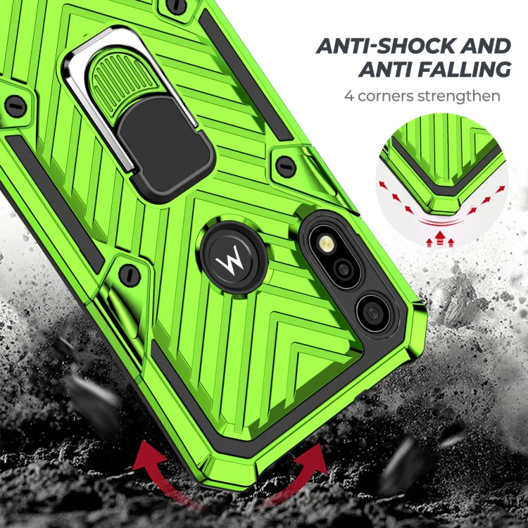 For Motorola Moto E7 / E (2020) Cool Armor PC + TPU Shockproof Case with 360 Degree Rotation Ring Holder