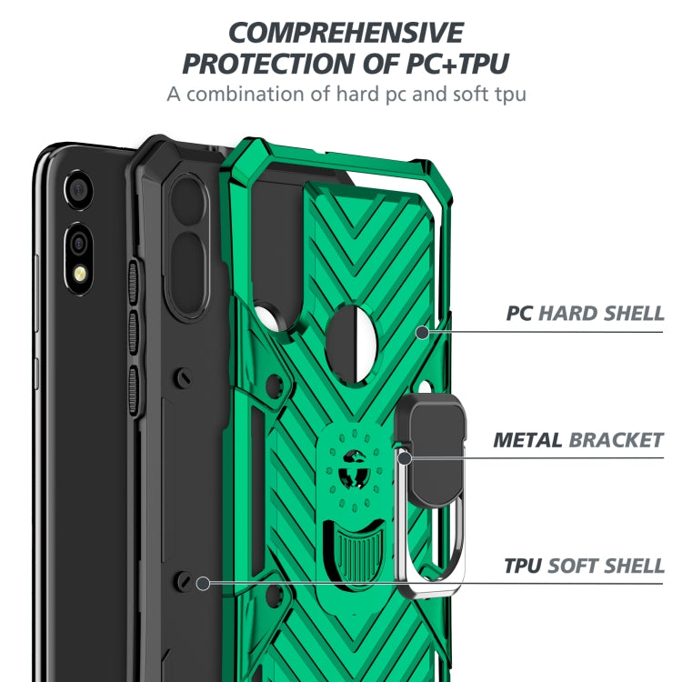 For Motorola Moto E7 / E (2020) Cool Armor PC + TPU Shockproof Case with 360 Degree Rotation Ring Holder