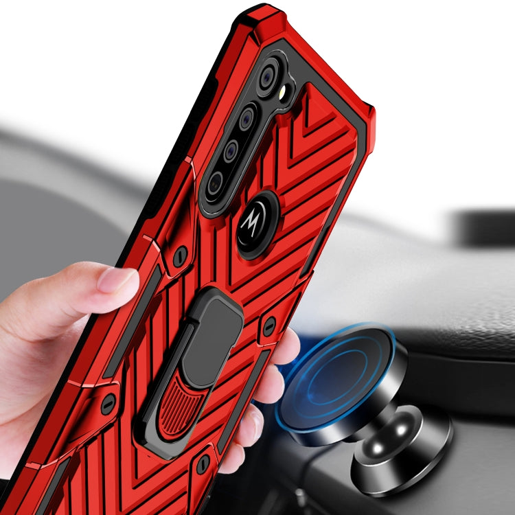 For Motorola Moto G Stylus Cool Armor PC + TPU Shockproof Case with 360 Degree Rotation Ring Holder