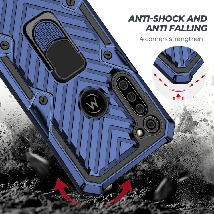For Motorola Moto G Stylus Cool Armor PC + TPU Shockproof Case with 360 Degree Rotation Ring Holder
