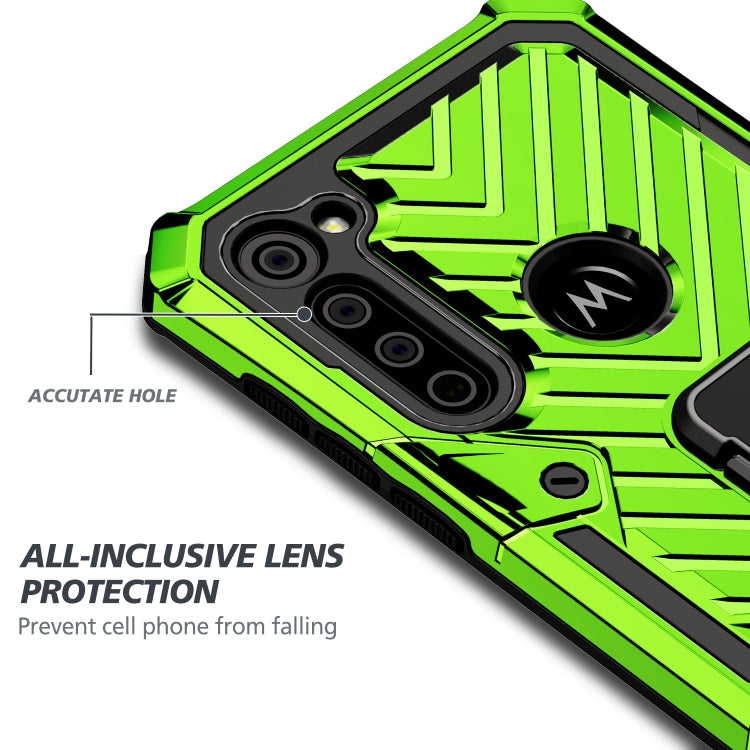 For Motorola Moto G Stylus Cool Armor PC + TPU Shockproof Case with 360 Degree Rotation Ring Holder