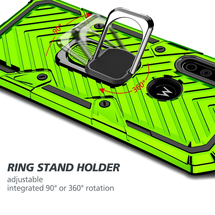 For Motorola Moto G Stylus Cool Armor PC + TPU Shockproof Case with 360 Degree Rotation Ring Holder