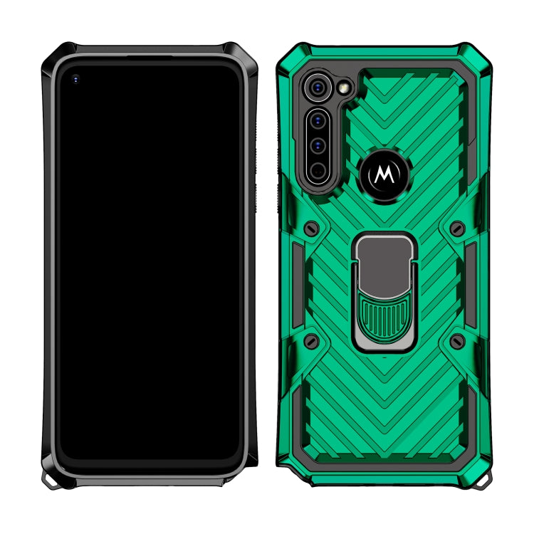 For Motorola Moto G Stylus Cool Armor PC + TPU Shockproof Case with 360 Degree Rotation Ring Holder