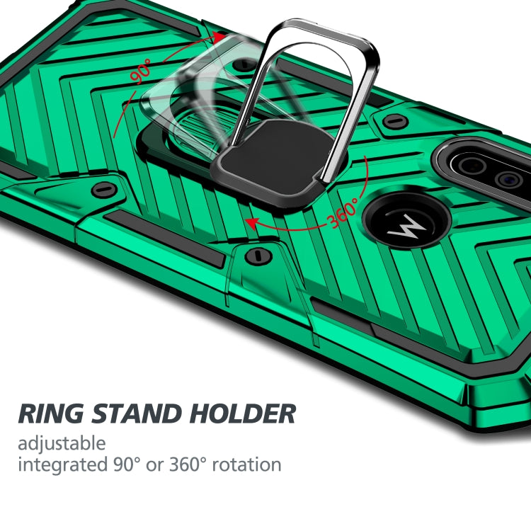 For Motorola Moto G Stylus Cool Armor PC + TPU Shockproof Case with 360 Degree Rotation Ring Holder