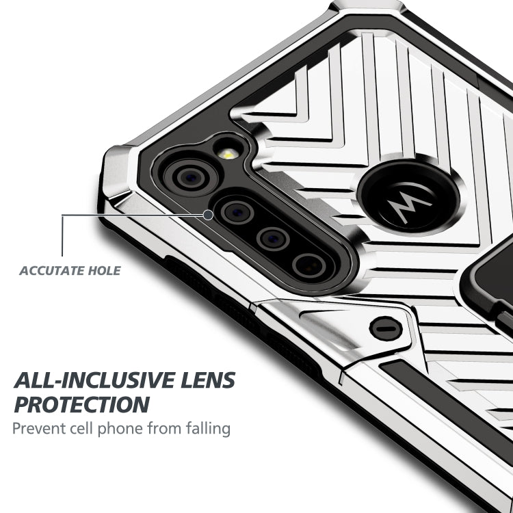 For Motorola Moto G Stylus Cool Armor PC + TPU Shockproof Case with 360 Degree Rotation Ring Holder