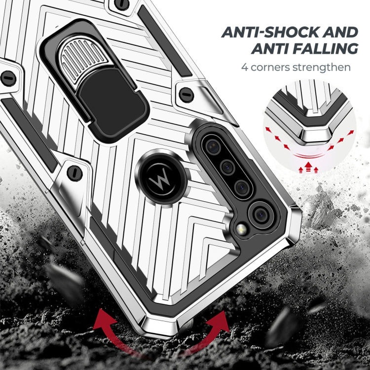 For Motorola Moto G Stylus Cool Armor PC + TPU Shockproof Case with 360 Degree Rotation Ring Holder