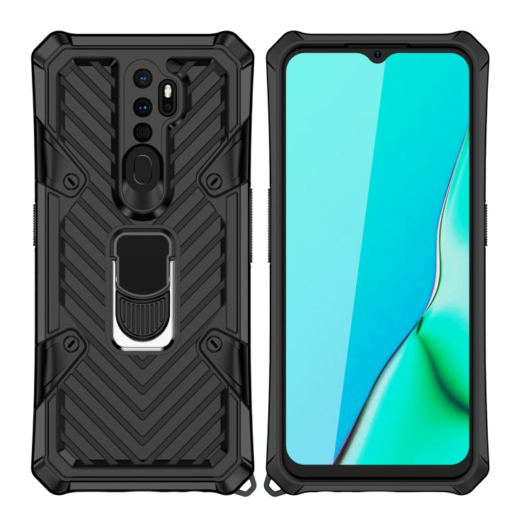 For OPPO A9 (2020) Cool Armor PC + TPU Shockproof Case with 360 Degree Rotation Ring Holder