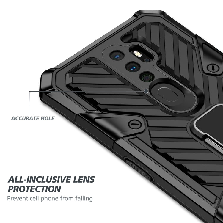 For OPPO A9 (2020) Cool Armor PC + TPU Shockproof Case with 360 Degree Rotation Ring Holder