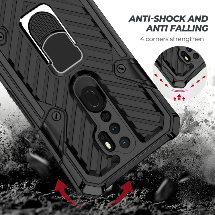 For OPPO A9 (2020) Cool Armor PC + TPU Shockproof Case with 360 Degree Rotation Ring Holder