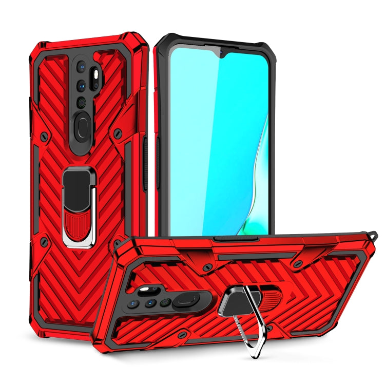 For OPPO A9 (2020) Cool Armor PC + TPU Shockproof Case with 360 Degree Rotation Ring Holder