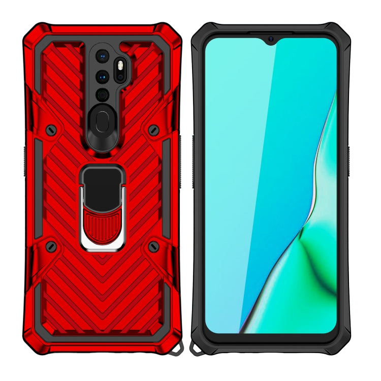For OPPO A9 (2020) Cool Armor PC + TPU Shockproof Case with 360 Degree Rotation Ring Holder