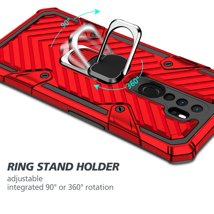 For OPPO A9 (2020) Cool Armor PC + TPU Shockproof Case with 360 Degree Rotation Ring Holder
