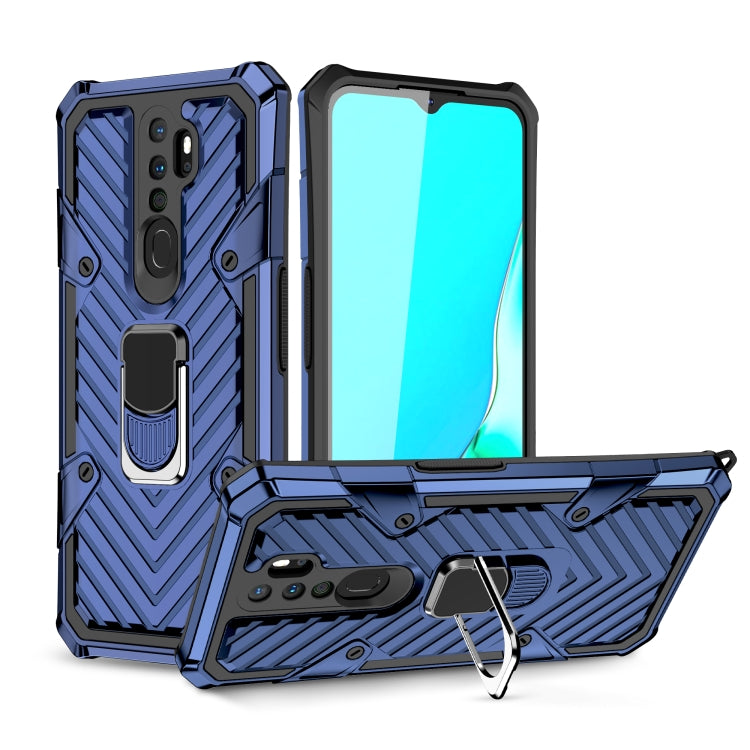 For OPPO A9 (2020) Cool Armor PC + TPU Shockproof Case with 360 Degree Rotation Ring Holder