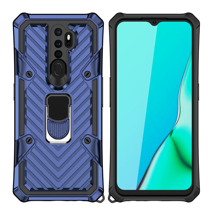 For OPPO A9 (2020) Cool Armor PC + TPU Shockproof Case with 360 Degree Rotation Ring Holder