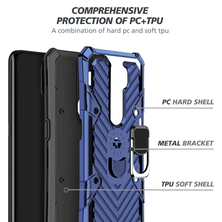 For OPPO A9 (2020) Cool Armor PC + TPU Shockproof Case with 360 Degree Rotation Ring Holder