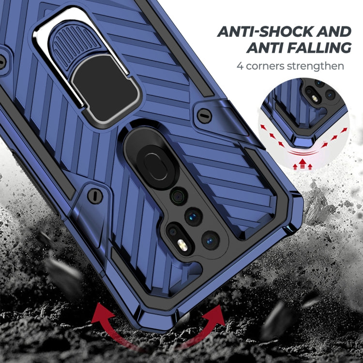 For OPPO A9 (2020) Cool Armor PC + TPU Shockproof Case with 360 Degree Rotation Ring Holder
