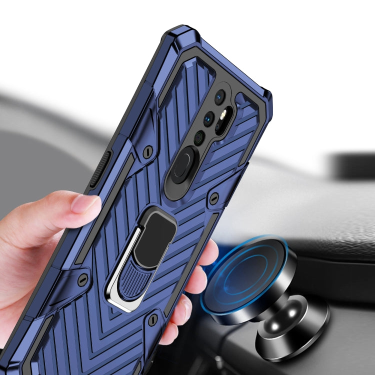 For OPPO A9 (2020) Cool Armor PC + TPU Shockproof Case with 360 Degree Rotation Ring Holder