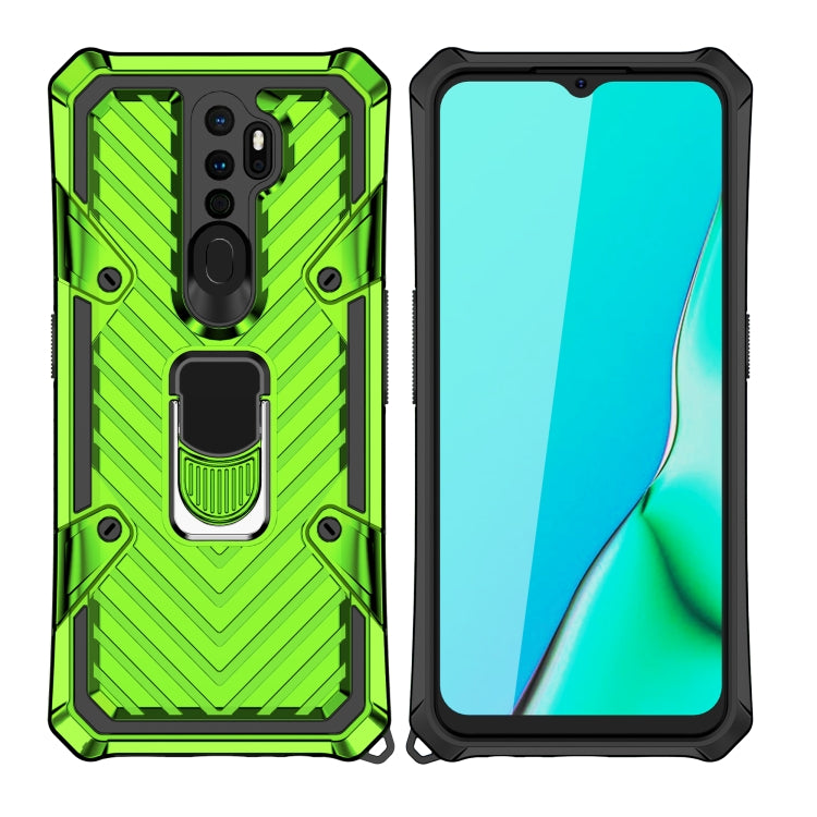 For OPPO A9 (2020) Cool Armor PC + TPU Shockproof Case with 360 Degree Rotation Ring Holder