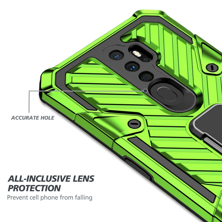 For OPPO A9 (2020) Cool Armor PC + TPU Shockproof Case with 360 Degree Rotation Ring Holder