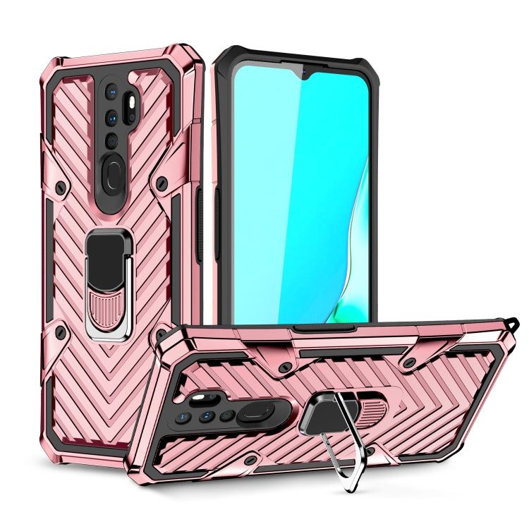 For OPPO A9 (2020) Cool Armor PC + TPU Shockproof Case with 360 Degree Rotation Ring Holder